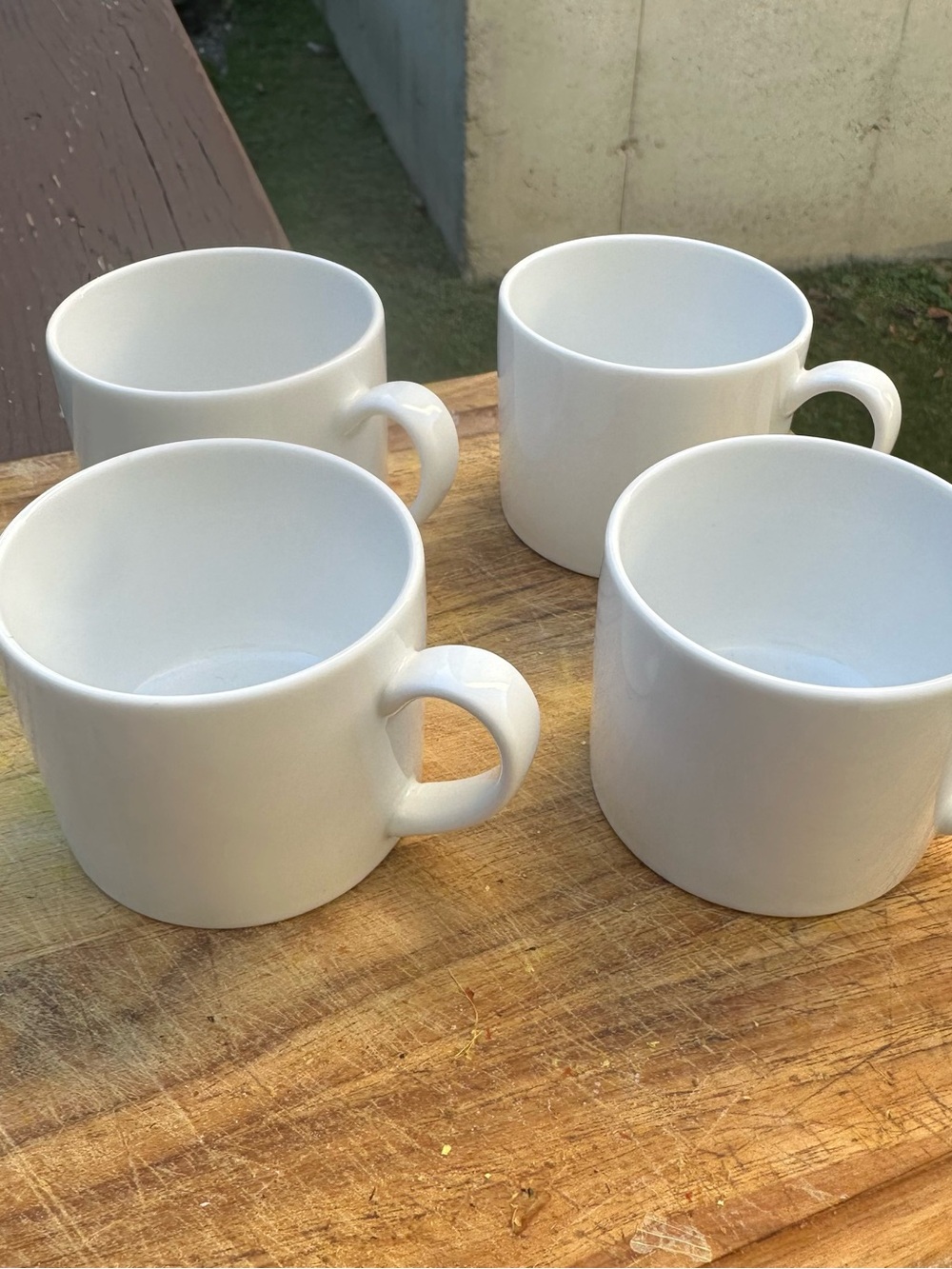 Crate&Barrel White Ceramic Mugs - Set of 4